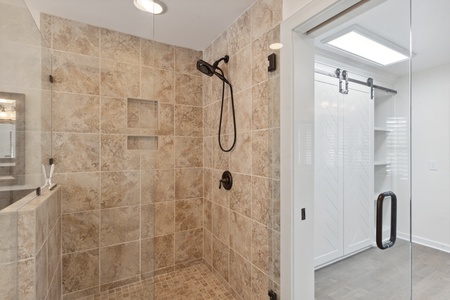 A large standup shower is available in your primary en suite bathroom
