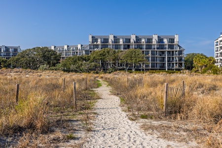 View of Shipwatch Villas from the sand