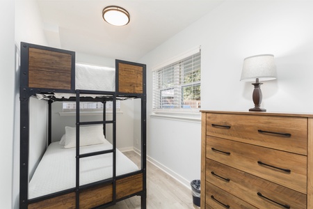 A twin-over-twin bed is great for the kids