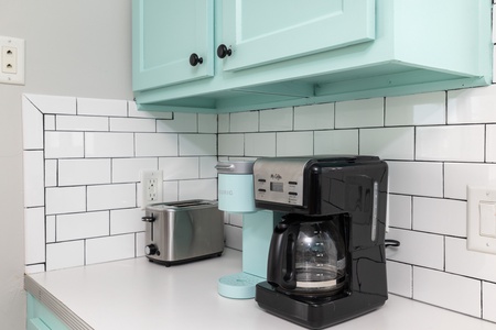 On Beach Time offers a Keurig and a regular drip brewer for your morning coffee