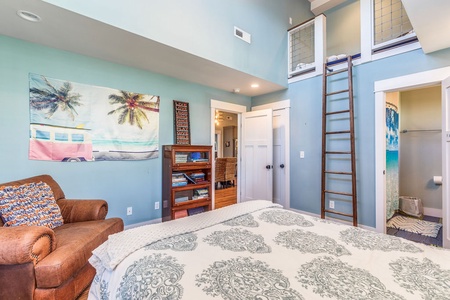 Blue Queen Bedroom + Loft