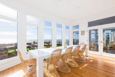 Enjoy dinner with family while overlooking stunning views of the Atlantic Ocean