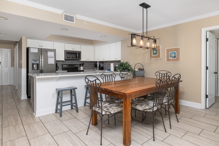 A large dining table is perfect for families