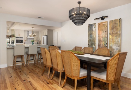 Dining table seats eight