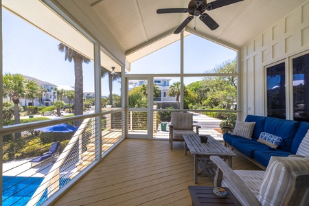 Take the door from your breakfast nook out to the screened in porch