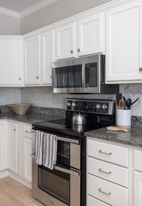 Stove and microwave for your convenience.