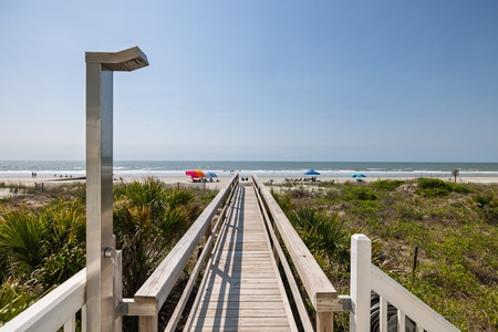 Rinse off after a day at the beach in your outdoor shower