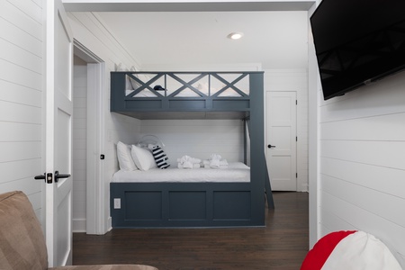 Upstairs you'll find your double queen bunk room