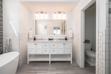 Primary double vanity.