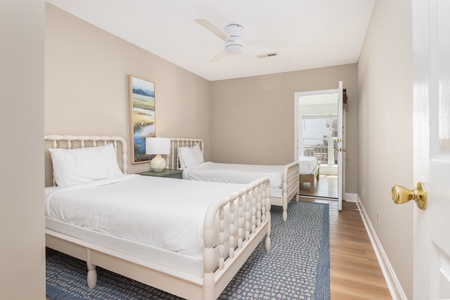 Two twin beds are perfect for groups with children
