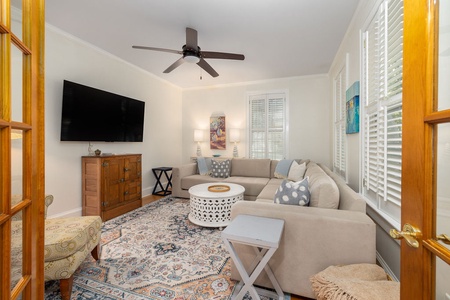 Snuggle up and watch a movie in the TV room