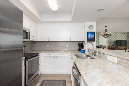 Your kitchen offers a bright and airy space for cooking