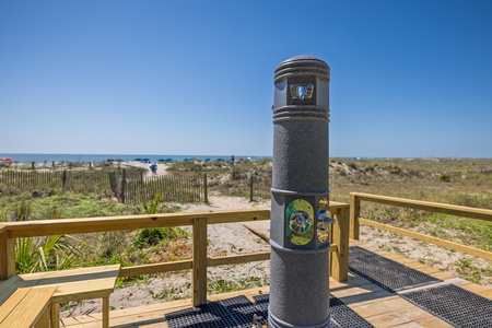 Use the outdoor shower to rinse off after spending a day at the beach