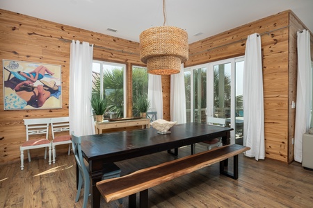Steps from the kitchen is your dining room table