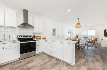 kitchen to dining area