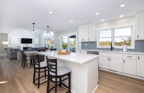 Gather around the kitchen island while the chef prepares their special meal