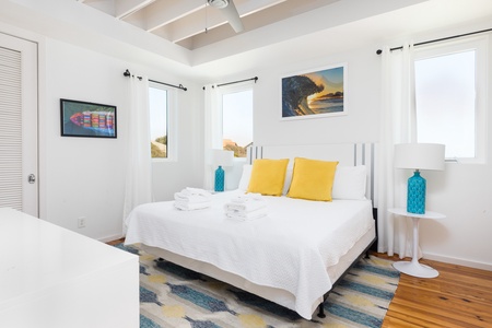 Your downstairs king bedroom has an en suite bathroom
