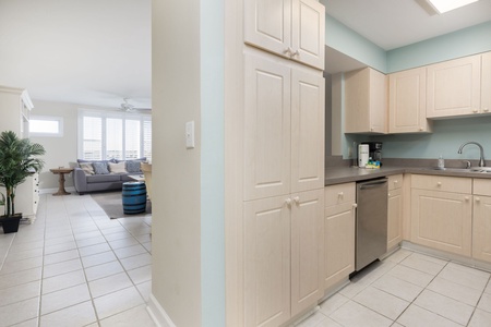 Kitchen to living area