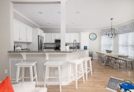 Plenty of seating at the breakfast bar.