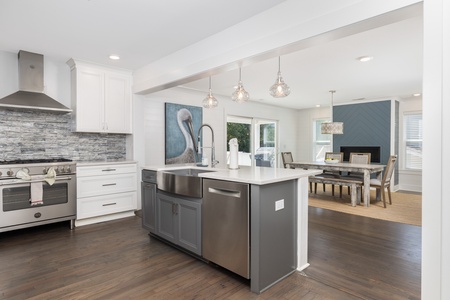 A bright and open kitchen is just past the entryway