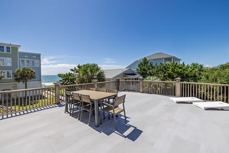 Views of the ocean are just beyond the trees