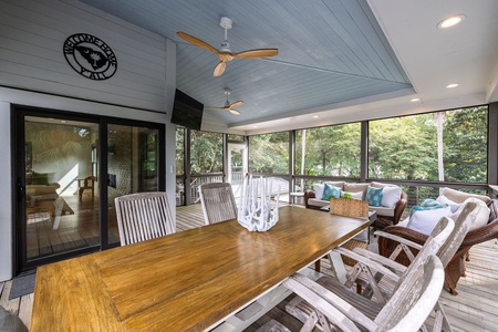 Watch TV or play some games on the porch