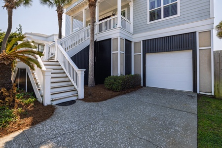 Step up to your front porch from your driveway