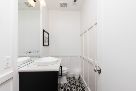 Freshen up in your downstairs hallway bathroom