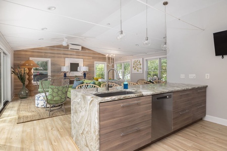 Kitchen is open to the living/dining room