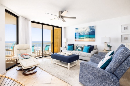 Kick back in your coastal living room filled with natural light