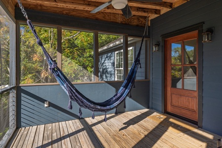 Swing into relaxation in your front porch hammock