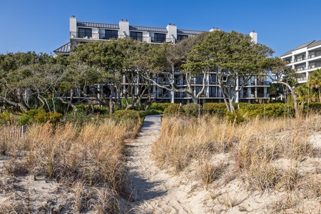 View of Shipwatch Villas from the sand