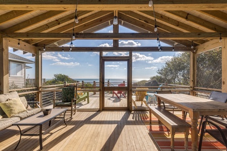 Screened in porch to ocean view