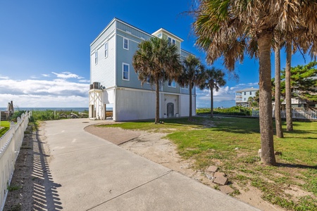 Seascape sits at the end of a long driveway