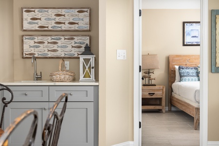 Your dining room features a wet bar with a sink