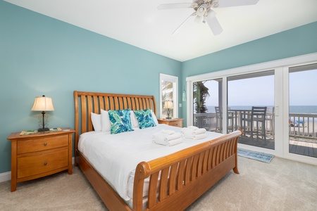 Your downstairs king bedroom has private access to the back deck
