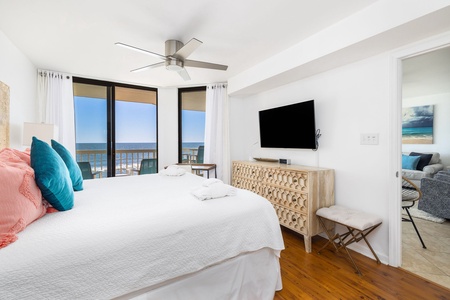 Sleep soundly by the ocean in your primary king bedroom