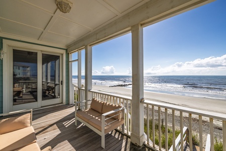 Your covered porch overlooks Folly Beach