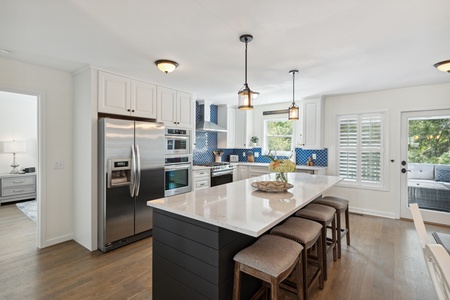 Your kitchen is fully-equipped with stainless steel appliances