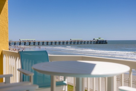 The Folly Beach Pier sits just beyond your terrace