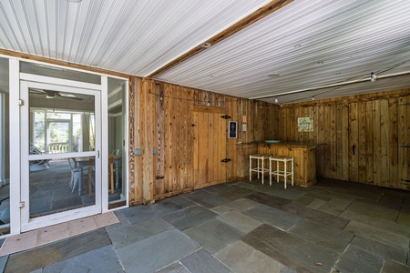 There's also a bar on the screened porch