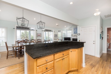 kitchen to dining area