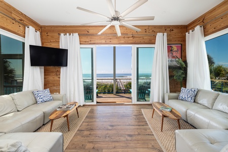 Views of the Atlantic Ocean are just outside the sliding glass doors