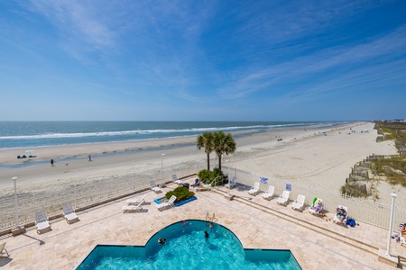 View of the on-site pool below