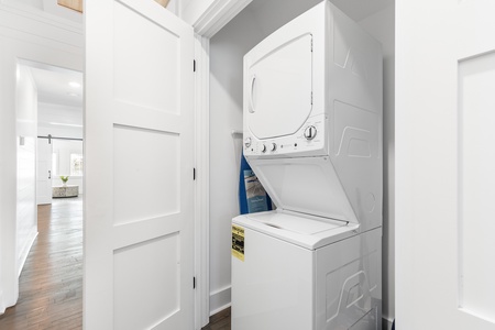 Wash the sand off your clothes in this stacked washer-dryer