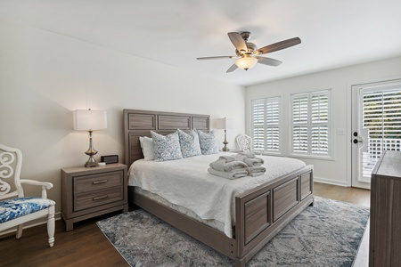 Your primary king bedroom is a luxurious retreat