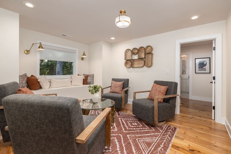 Sitting room off of the living room and primary suite