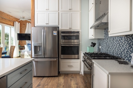 Your kitchen features stainless steel appliances