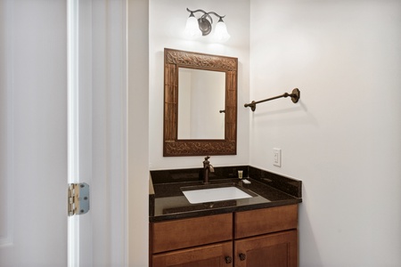 A half bath is available on the main floor