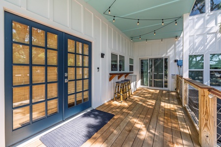 Step out from the kitchen onto your back deck